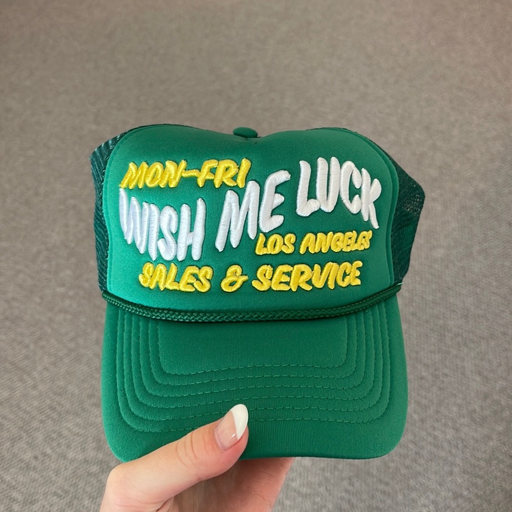 Wish me luck trucker hat